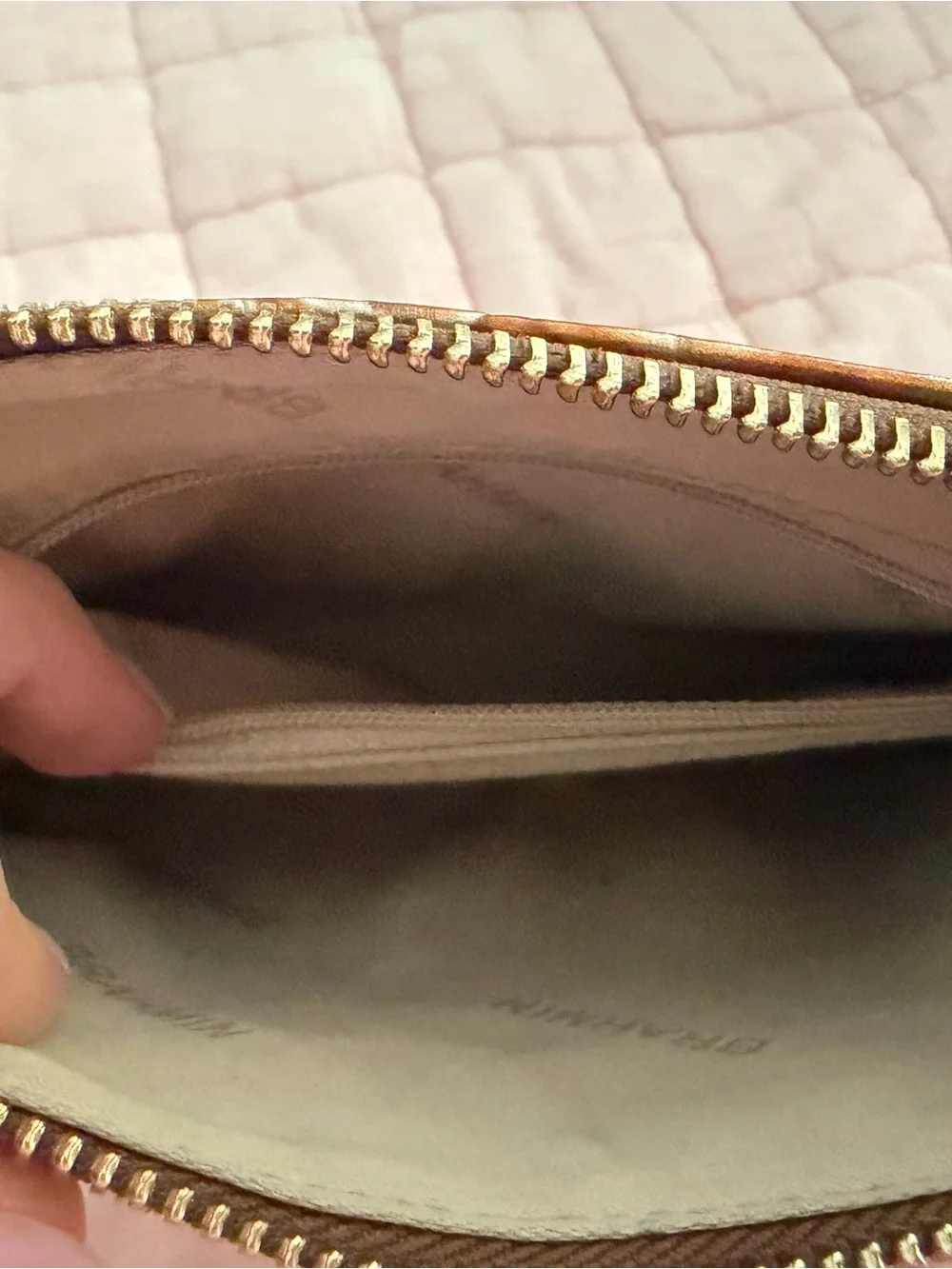 Brahmin Iridescent Croc-Embossed Clutch in Gold and silver